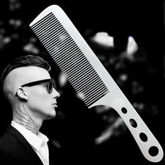 1PC Titanium Steel Comb Professional Salon Hair Hairdressing Anti-static Barbers Comb Ultra Thin Hair Brush for Men - Otaj Gifts