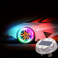 LED Light Solar Energy Flash Car Wheel Light Hub Bulb Tire Tyre Valve Car Motorcycle Tire Colorful Modes Valve Light Wheel Lamp - Otaj Gifts