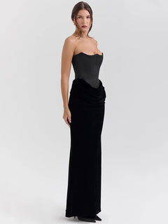 Mozision Off-shoulder Strapless Sexy Maxi Dress For Women Elegant Sleeveless Backless Bodycon Club Party Evening Long Dress - Otaj Gifts