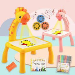 Kids Painting Board Toys Children LED Projector Art Painting Table Desk Arts Toy  Educational Learning Paint Tool Toy For Girl - Otaj Gifts