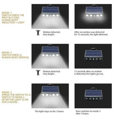 Powerful 4 LED Solar Security Lights Outdoor Decor Sensor Motion 3 Modes Street Waterproof Lamp Wall Night Work Light for Garden - Otaj Gifts