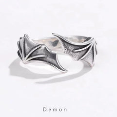 Retro Angel Demon Wings Creative Ring For Men Women Punk Gothic Open Ring Handmade Unisex Jewelry Accessories Gift For Lovers - Otaj Gifts