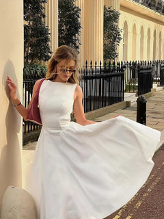 White Dress Women Halter Cotton Long Dress Lace Elegant Party Outfits - Otaj Gifts