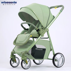 2 In 1 Portable Multifunctional Baby Stroller High Landscape Pram Carriage Basket Baby Carriage Baby Stroller 0 To 3 Years - Otaj Gifts