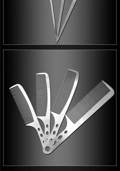 1PC Titanium Steel Comb Professional Salon Hair Hairdressing Anti-static Barbers Comb Ultra Thin Hair Brush for Men - Otaj Gifts