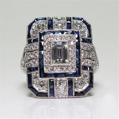 New Ladies Ring Luxury Large Square Jewelry Wedding Artificial Zircon Simple Atmosphere Luxury Party - Otaj Gifts