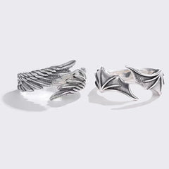 Retro Angel Demon Wings Creative Ring For Men Women Punk Gothic Open Ring Handmade Unisex Jewelry Accessories Gift For Lovers - Otaj Gifts