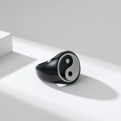 Men's Chinese Style Stainless Steele Taoism Yin Yang Ring - Otaj Gifts