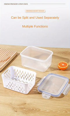1/2/3pcs Refrigerator Storage Box Fridge Organizer Fresh Vegetable Fruit Drain Basket Storage Container Pantry Kitchen Organizer - Otaj Gifts
