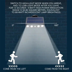 Powerful 4 LED Solar Security Lights Outdoor Decor Sensor Motion 3 Modes Street Waterproof Lamp Wall Night Work Light for Garden - Otaj Gifts