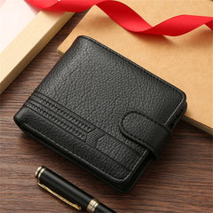New Men Short Bifold PU Leather Male Hasp Wallet Credit ID Card Holder Men's Wallet Billfold Purse Clutch Men's Purses Money Bag - Otaj Gifts