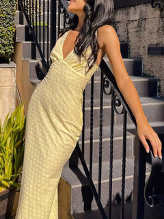 White Dress Women Halter Cotton Long Dress Lace Elegant Party Outfits - Otaj Gifts