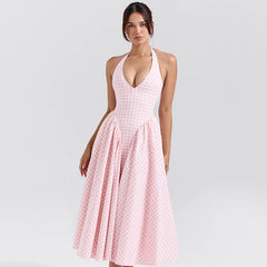Ladies Summer Evening Party New Fashion Dress Women Sleeveless Backless V-Neck Sexy Birthday  Long Dresses 2025 Woman Streetwear - Otaj Gifts