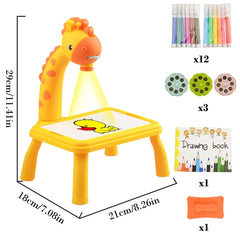 Kids Painting Board Toys Children LED Projector Art Painting Table Desk Arts Toy  Educational Learning Paint Tool Toy For Girl - Otaj Gifts