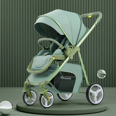 2 In 1 Portable Multifunctional Baby Stroller High Landscape Pram Carriage Basket Baby Carriage Baby Stroller 0 To 3 Years - Otaj Gifts