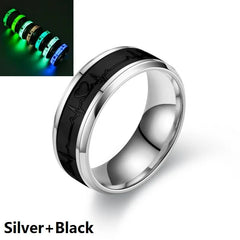 SMJEL Fashion Heartbeat Luminous Ring for Women Men Fluorescent Rings Heart Glow In Dark Stainless Steel Couple Ring JewelryGift - Otaj Gifts