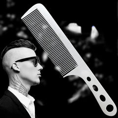 1PC Titanium Steel Comb Professional Salon Hair Hairdressing Anti-static Barbers Comb Ultra Thin Hair Brush for Men - Otaj Gifts