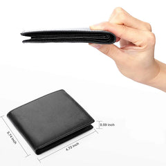 Wallets Mens Slim RFID Blocking Genuine Leather with Coin Pocket  2 Banknote Compartments 10 Credit Card Holders Wallet for Men - Otaj Gifts