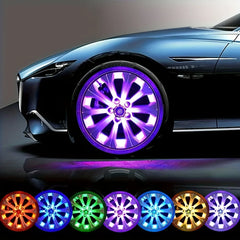 LED Light Solar Energy Flash Car Wheel Light Hub Bulb Tire Tyre Valve Car Motorcycle Tire Colorful Modes Valve Light Wheel Lamp - Otaj Gifts
