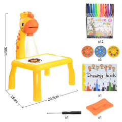 Kids Painting Board Toys Children LED Projector Art Painting Table Desk Arts Toy  Educational Learning Paint Tool Toy For Girl - Otaj Gifts