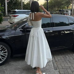 Ladies Summer Evening Party New Fashion Dress Women Sleeveless Backless V-Neck Sexy Birthday  Long Dresses 2025 Woman Streetwear - Otaj Gifts