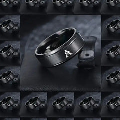 1pc Fashion 26 English Letters Ring With Double Beveled Edges, Men's Stainless Steel Ring - Otaj Gifts