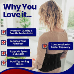 Lower Back Brace with 6 Stays Anti-skid Orthopedic Lumbar Support Breathable Waist Support Belt for Men Women Gym Pain Relief - Otaj Gifts