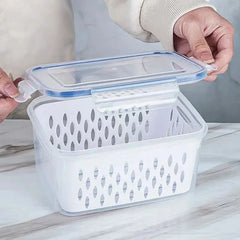 1/2/3pcs Refrigerator Storage Box Fridge Organizer Fresh Vegetable Fruit Drain Basket Storage Container Pantry Kitchen Organizer - Otaj Gifts