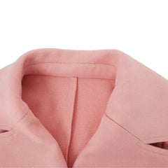 Women Trench New Autumn Winter Pink Coat Fashion Streetwear Suit Collar Button Elegant Lady Coat Trench Slim Versatile Clothing - Otaj Gifts