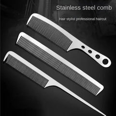 1PC Titanium Steel Comb Professional Salon Hair Hairdressing Anti-static Barbers Comb Ultra Thin Hair Brush for Men - Otaj Gifts