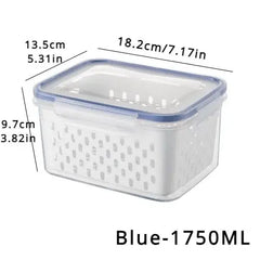1/2/3pcs Refrigerator Storage Box Fridge Organizer Fresh Vegetable Fruit Drain Basket Storage Container Pantry Kitchen Organizer - Otaj Gifts