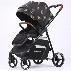 2 In 1 Portable Multifunctional Baby Stroller High Landscape Pram Carriage Basket Baby Carriage Baby Stroller 0 To 3 Years - Otaj Gifts
