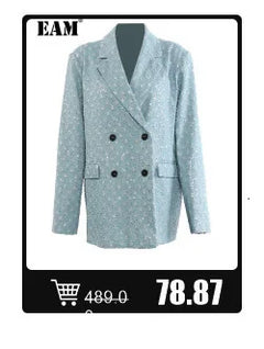 EAM Black Hollow Out Belted Long Trench Women New V-neck Long Sleeve Windbreaker Fashion Tide Spring Autumn 2024 15XM44101 - Otaj Gifts