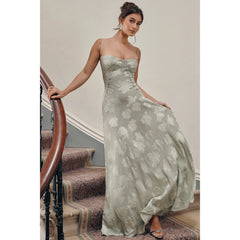 White Dress Women Halter Cotton Long Dress Lace Elegant Party Outfits - Otaj Gifts