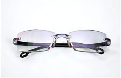 2 Pair New Men Women Rimless Reading Glasses Anti Blue Light Bifocal Far Near Magnification Eyewear Presbyopic Glasses +150 +200 - Otaj Gifts