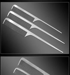 1PC Titanium Steel Comb Professional Salon Hair Hairdressing Anti-static Barbers Comb Ultra Thin Hair Brush for Men - Otaj Gifts