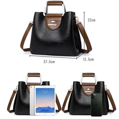 Luxury Designer Handbag Purses for Women 2024 Female Oil Leather Branded Shoulder Crossbody Messenger Tote Bag Small Fashion Sac - Otaj Gifts