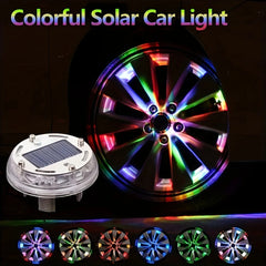 LED Light Solar Energy Flash Car Wheel Light Hub Bulb Tire Tyre Valve Car Motorcycle Tire Colorful Modes Valve Light Wheel Lamp - Otaj Gifts