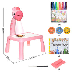 Kids Painting Board Toys Children LED Projector Art Painting Table Desk Arts Toy  Educational Learning Paint Tool Toy For Girl - Otaj Gifts