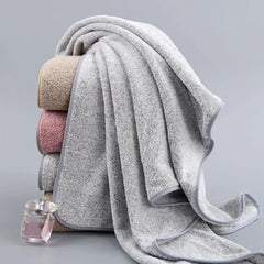 70x140cm Bamboo Charcoal Coral Velvet Bath Towel for Adult Soft Absorbent Microfiber Fabric Towel Household Bathroom Towel - Otaj Gifts