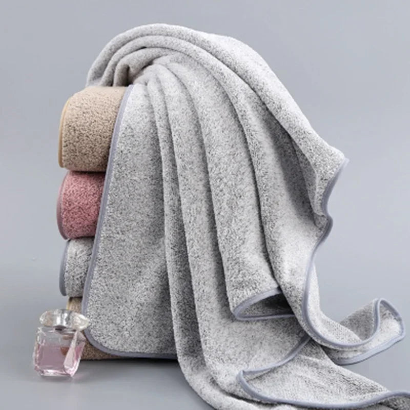 70x140cm Bamboo Charcoal Coral Velvet Bath Towel for Adult Soft Absorbent Microfiber Fabric Towel Household Bathroom Towel - Otaj Gifts