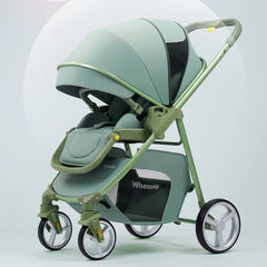 2 In 1 Portable Multifunctional Baby Stroller High Landscape Pram Carriage Basket Baby Carriage Baby Stroller 0 To 3 Years - Otaj Gifts