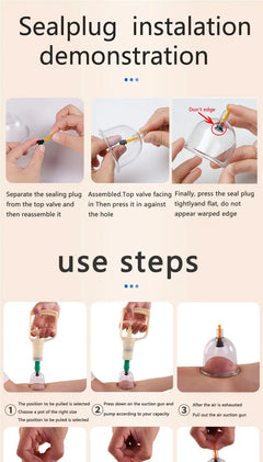 BY 6/12 Cans Cupping Therapy Set Chinese Medicine Physiotherapy Vacuum Cupping set  Professional Suction Cups Massage Masajeador - Otaj Gifts