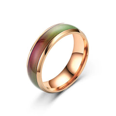 5 Colors Stainless Steel Changing Color Rings Mood Emotion Feeling Temperature Ring for Women Men Couples Ring Tone Jewelry Gift - Otaj Gifts
