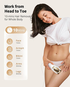 IPL Hair Removal Unlimited Flashes Laser Ice-Cooling Painless Whole Body Treament Safe & Effecctive Home Beauty Device Men Women - Otaj Gifts