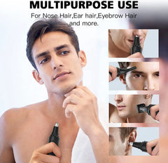 Kemei Usb Charging Portable Nose Ear Eyebrow Trimmer 3 In 1 Beauty Kit Electric Beard Nose Hair Clipper Men - Otaj Gifts