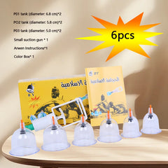 BY 6/12 Cans Cupping Therapy Set Chinese Medicine Physiotherapy Vacuum Cupping set  Professional Suction Cups Massage Masajeador - Otaj Gifts