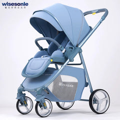 2 In 1 Portable Multifunctional Baby Stroller High Landscape Pram Carriage Basket Baby Carriage Baby Stroller 0 To 3 Years - Otaj Gifts