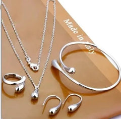 3 Pcs Set Heart Shaped Jewelry Set Of Earrings Pendant Necklace For Women Exquisite Fashion Rhinestone Double Heart Jewelry Set - Otaj Gifts