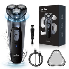 Sejoy Electric Razor for Men Rechargeable Electric Shavers Rotary Portable Travel Razor Idea Gift Beard Trimmer - Otaj Gifts